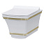Унитаз подвесной Boheme Hermitage 951-G Gold безободковый, белый, узор золото