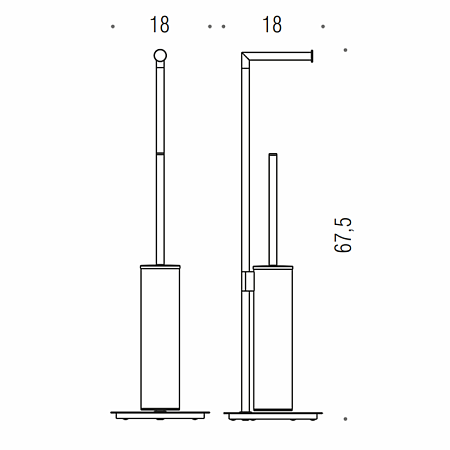 Стойка напольная Colombo Mini B4018.NM черный матовый