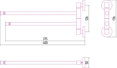 Полотенцедержатель Сунержа Без серии 59-3010-2400 флок тёмно-синий