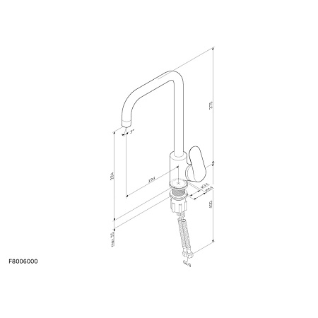 Смеситель Am.Pm Like F8006000 для кухонной мойки, хром