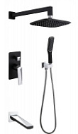 Душевой комплект Boheme Venturo 374-B-2 для ванны с душем, черный/хром