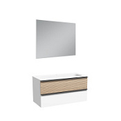 Мебель для ванной Sancos Delta DL100W дуб светлый/белый