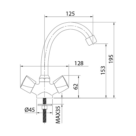 Смеситель для раковины Milardo Tring TRISB00M01 хром