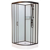 Душевая кабина Frank F412L Black 100x100 без крыши, стекло матовое, черный