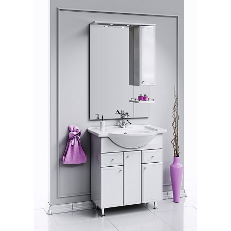 Шкаф-зеркало Aqwella Барселона Ba.02.08 80 белый