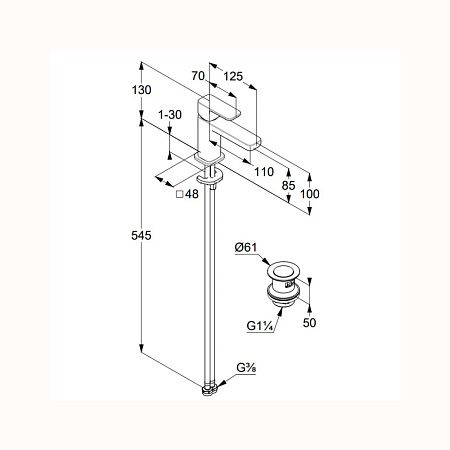 Смеситель для раковины Kludi Renon 422665375 белый матовый