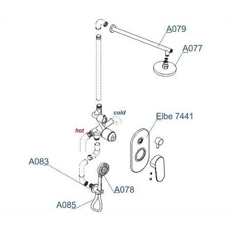Душевой комплект WasserKRAFT Donau A16777 черный