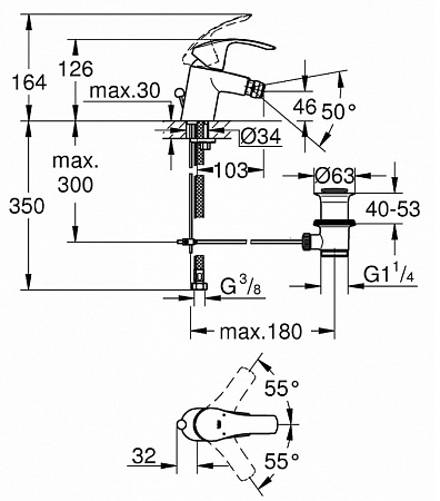 Смеситель Grohe Eurosmart 32929002 для биде