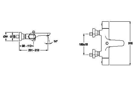 Термостат Jacob Delafon Aleo E72286-CP для ванны с душем