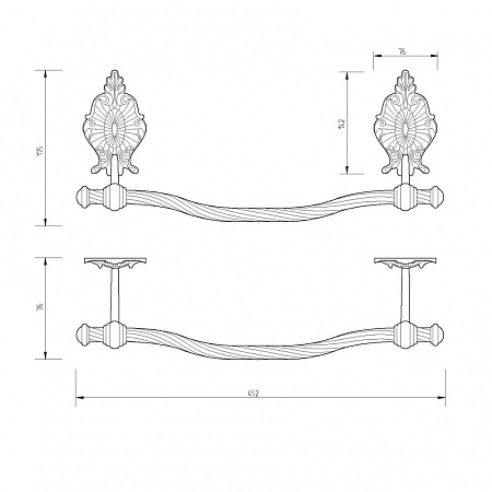 Полотенцедержатель Migliore Elisabetta 17004 бронза