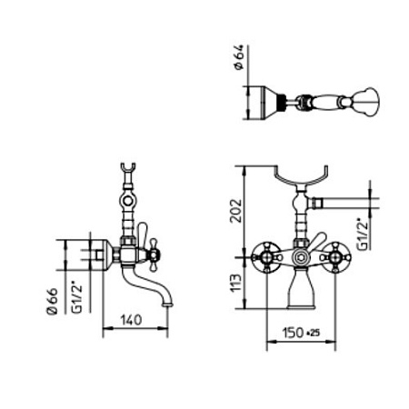 Смеситель Palazzani Adams Color 52102051 для ванны с душем медь