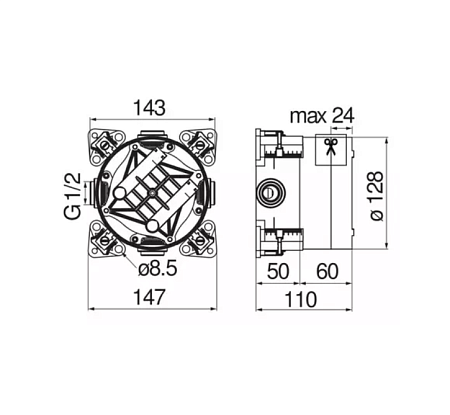 Cкрытая монтажная часть Nobili WE00202 для душа