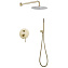Душевая система ABBER Emotion AF8818G скрытого монтажа без излива, золото матовое