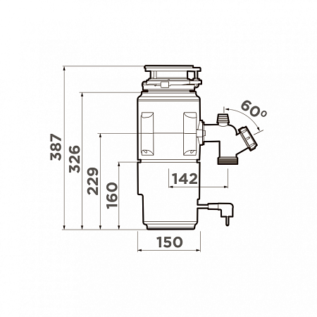 Измельчитель пищевых отходов Omoikiri Nagare Slim 900