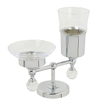 Стакан с мыльницей Migliore Amerida 16591 хром/swarovski