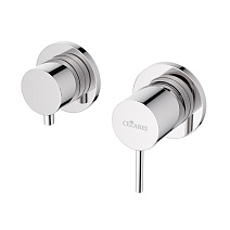 Смеситель встраиваемый для ванны и душа Cezares Leaf LEAF-VDIM3-L-01 хром
