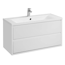 Тумба с раковиной Aquaton Римини 1A232801RN010 100 раковина Айрис, белый глянцевый