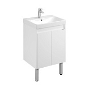 Тумба под раковину Aquaton Сканди 1A278801SD010 55 с дверками, белый/белый матовый