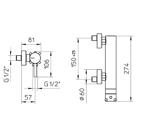 Смеситель Palazzani Idrotech 13201510 для душа