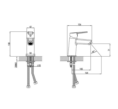 Смеситель для раковины Milardo Stripe STRSB00M01 хром