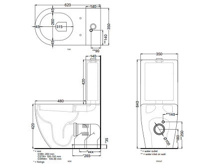 Унитаз-компакт Cielo Smile Mini SMVMR BA белый
