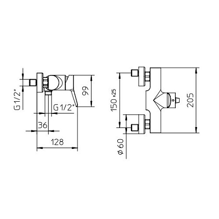 Смеситель Palazzani Pin 48201510 для душа