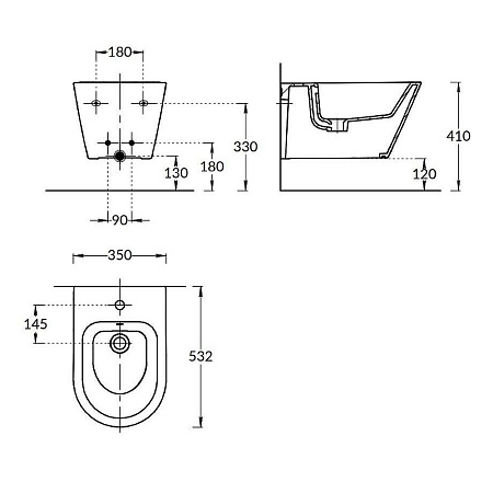 Биде подвесное Kerama Marazzi Modern PLM.bidet.02 белый глянцевый