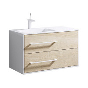 Тумба с раковиной Aqwella 5 stars Miami Mai.01.09/L 90 L дуб сонома/белый 