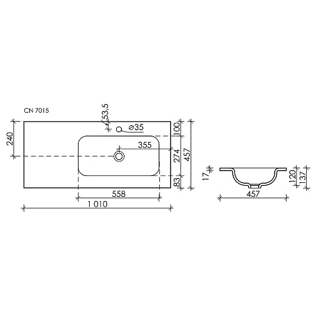 Мебель для ванной Sancos Marmi 2.0 MR2.0100RECH 100 R дуб чарльстон/белый