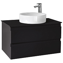 Тумба с раковиной Jacob Delafon Madeleine EB2083-J53 80 со столешницей и подсветкой, черный матовый