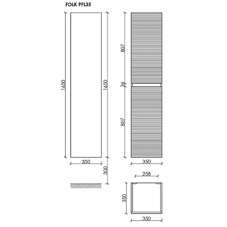 Шкаф-пенал Sancos Folk PFL35W 35 bianco