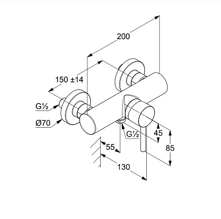 Смеситель Kludi Bozz 388310576 для душа, хром