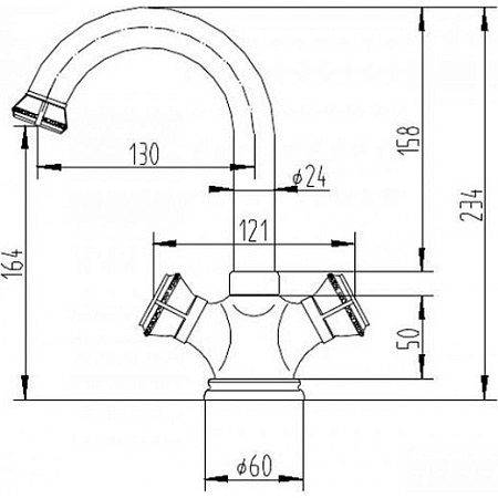 Смеситель Zorg Antic A 2008U-BR для раковины, бронза