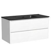 Тумба с раковиной Sancos Libra 100 LB100W белый/черный