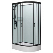 Душевая кабина Frank F412/1L М Black 120x180 без крыши, стекло матовое, черный