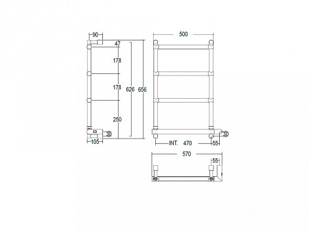Полотенцесушитель электрический Margaroli Sole 542-4 черный матовый