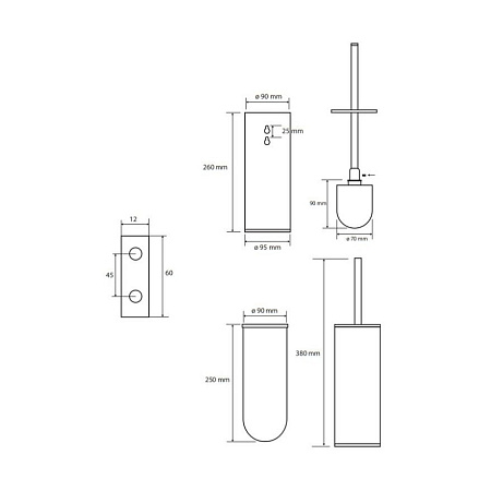 Ершик Bemeta Sablo 160313060 золото матовое