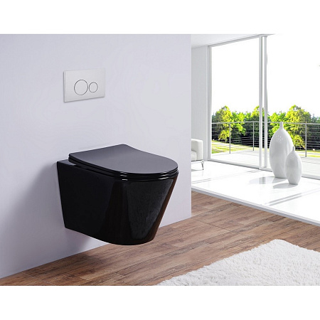 Унитаз подвесной Esbano Clavel безободковый, черный