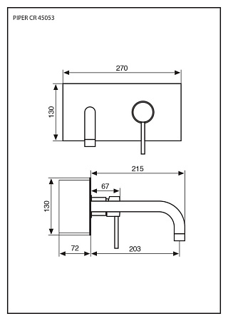Смеситель Emmevi Piper 45053/CR для раковины, хром