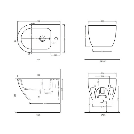 Биде подвесное Cielo Enjoy EJBS gloss white