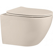 Унитаз подвесной ABBER Bequem AC1101MBE безободковый, бежевый матовый