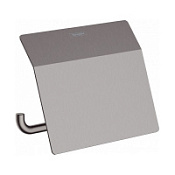 Держатель туалетной бумаги Hansgrohe AddStoris 41753340 с крышкой, шлифованный черный хром