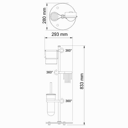 Стойка WasserKRAFT K-1256 напольная, хром
