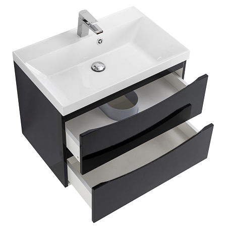 Тумба с раковиной BelBagno Marino MARINO-700-2C-SO-NL-P 70 nero lucido