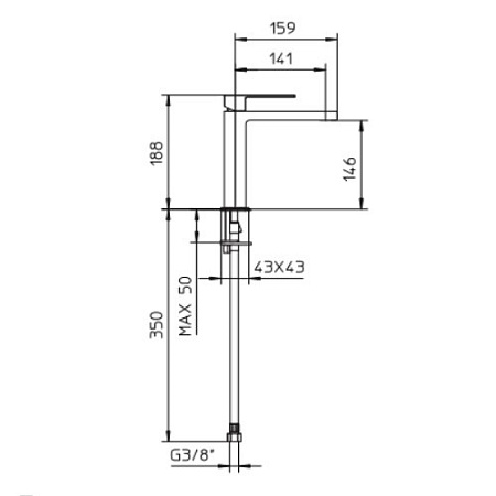 Смеситель Palazzani Qadra 58304510 для раковины, хром