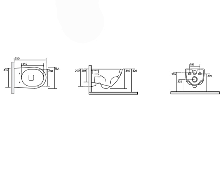 Чаша для унитаза подвесного Kerasan Aquatech 371401 белый