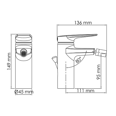 Смеситель WasserKRAFT Lopau 3206 для биде, хром