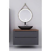 Мебель для ванной Jorno Wood Wood.01.100/P/GR 100 темное дерево/серый