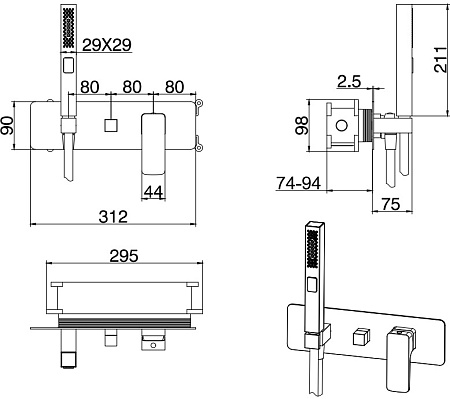 Смеситель Allen Brau Infinity 5.21011-00 для душа, хром