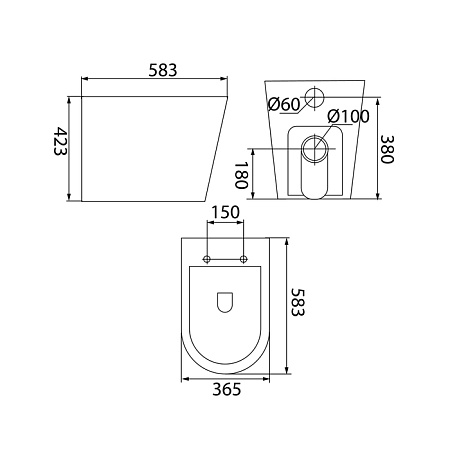 Унитаз приставной безободковый IDDIS Calipso Rimless CALRDSEi26 белый